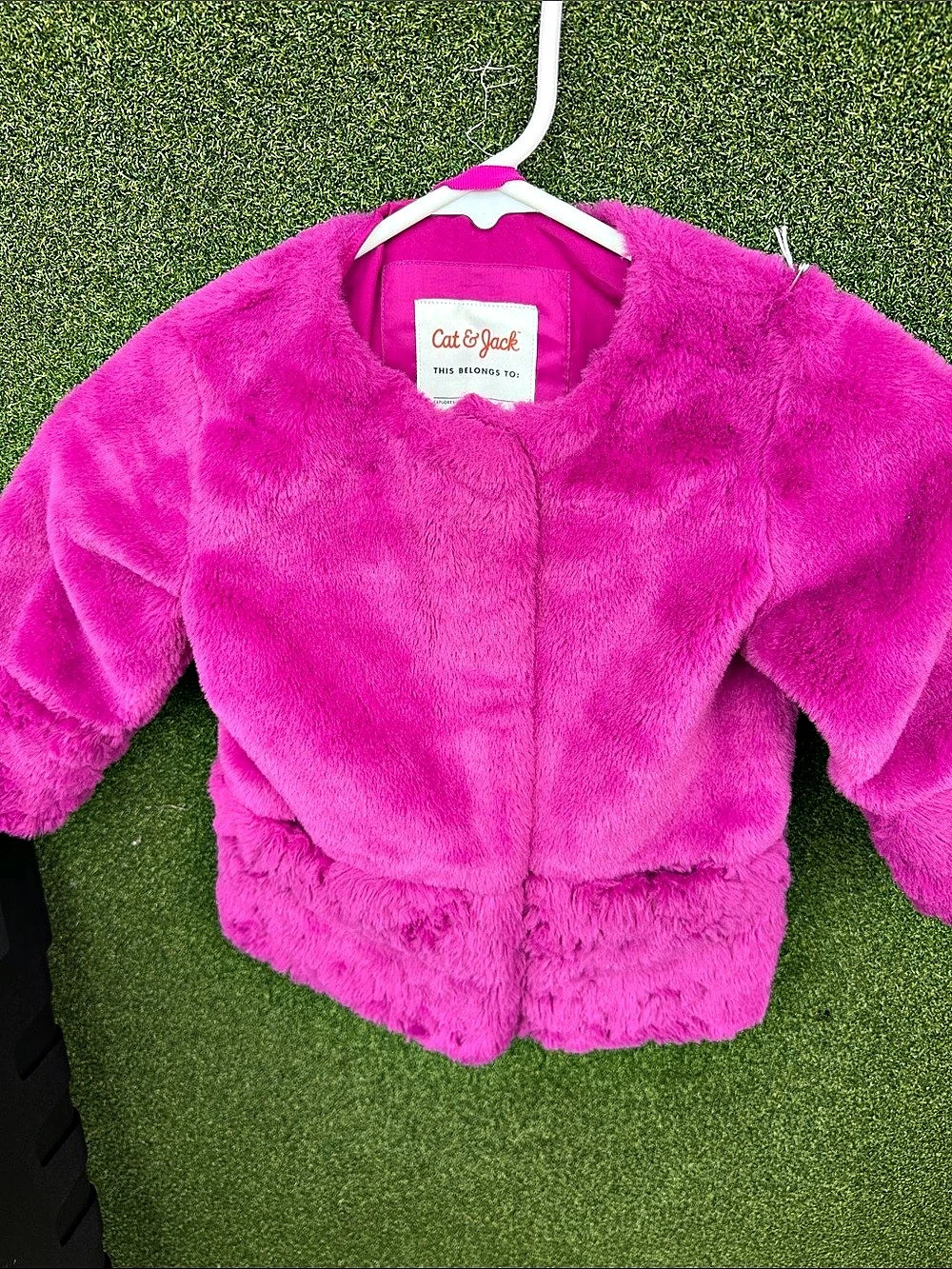 Cat & Jack Toddler Girls Faux Fur Jacket Girls 2T Pink